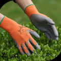 SRSAFETY 13G seamless knitted pu light garden gloves rubber gloves